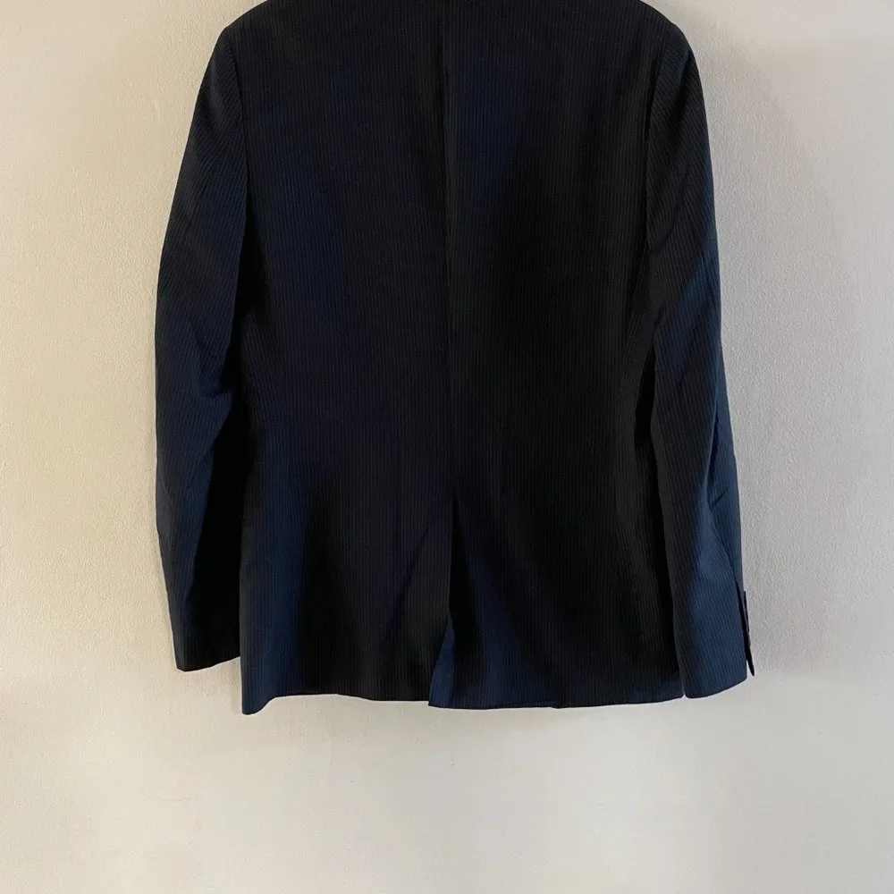 H&M Men's Navy Stripped Jacket - Size 36R - Picture 6 of 7